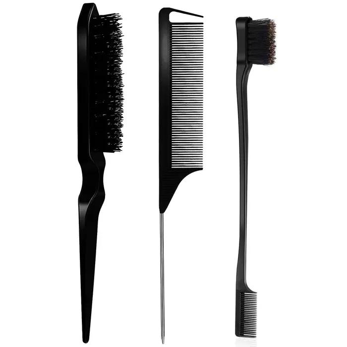 Ensemble de 3 brosses coiffantes : brosse à cheveux à 3 rangées