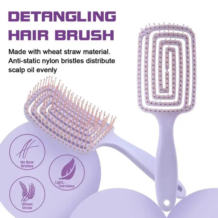 Brosse démêlante incurvée ajourée