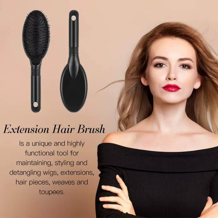 Brosse à perruque en boucle, brosse d'extension de cheveux, pièces de cheveux, toupets, tissage, brosse pour brossage, démêlant, cheveux naturels et synthétiques