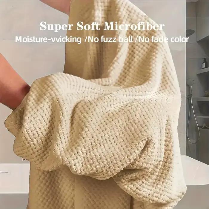 Grande serviette de séchage de cheveux absorbante à l'eau de couleur unie