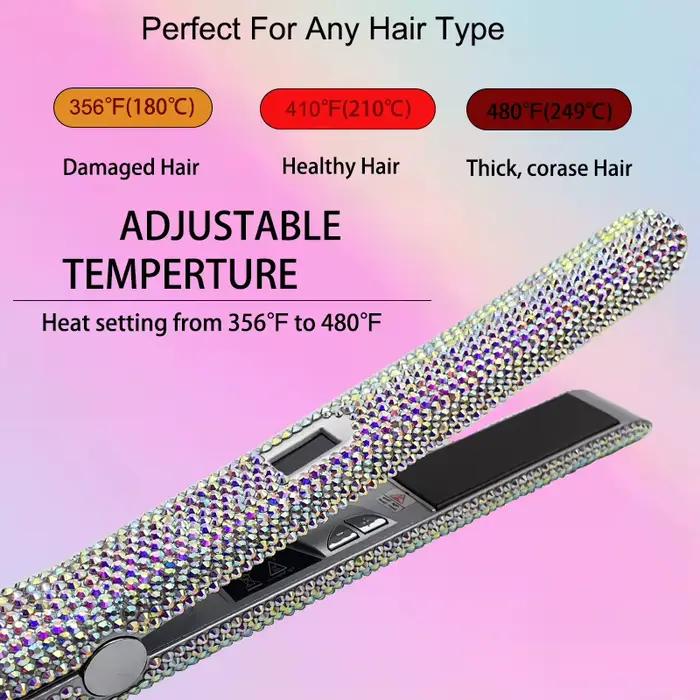 Fer à lisser strass fer plat LCD affichage plaque de titane chapinha extreme 480F professionnel planchas para el cabello