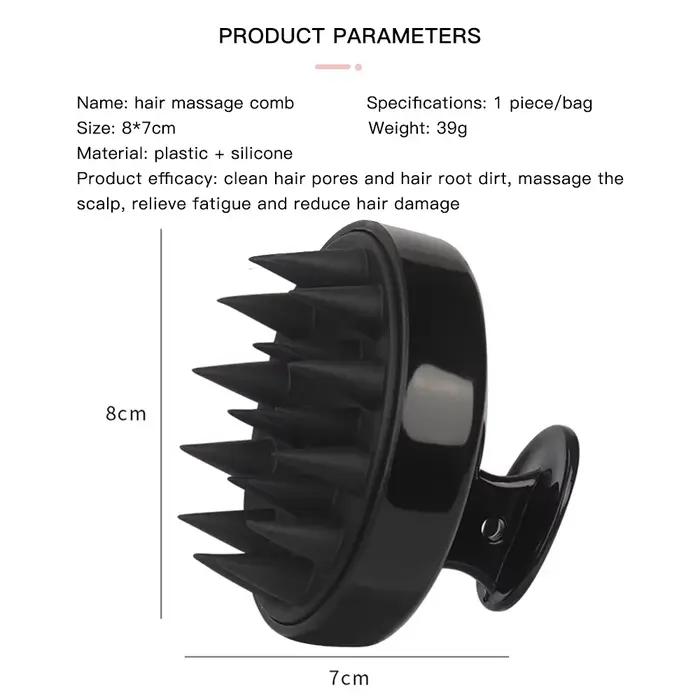Brosse de massage du cuir chevelu en silicone pour la croissance des cheveux / l'élimination des pellicules