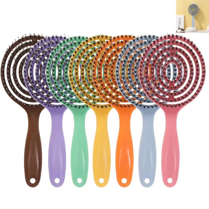 Brosse à cheveux en poils de sanglier naturels