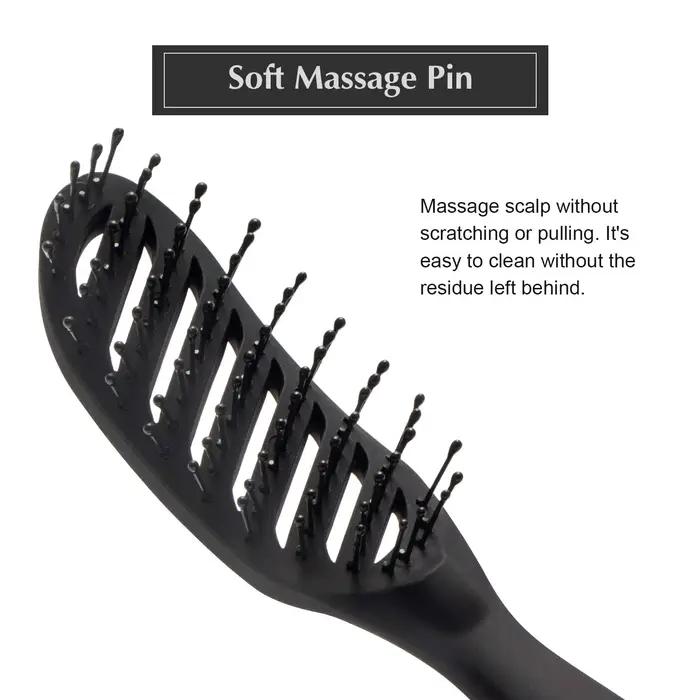 Brosse à cheveux incurvée à évent pour le séchage par soufflage