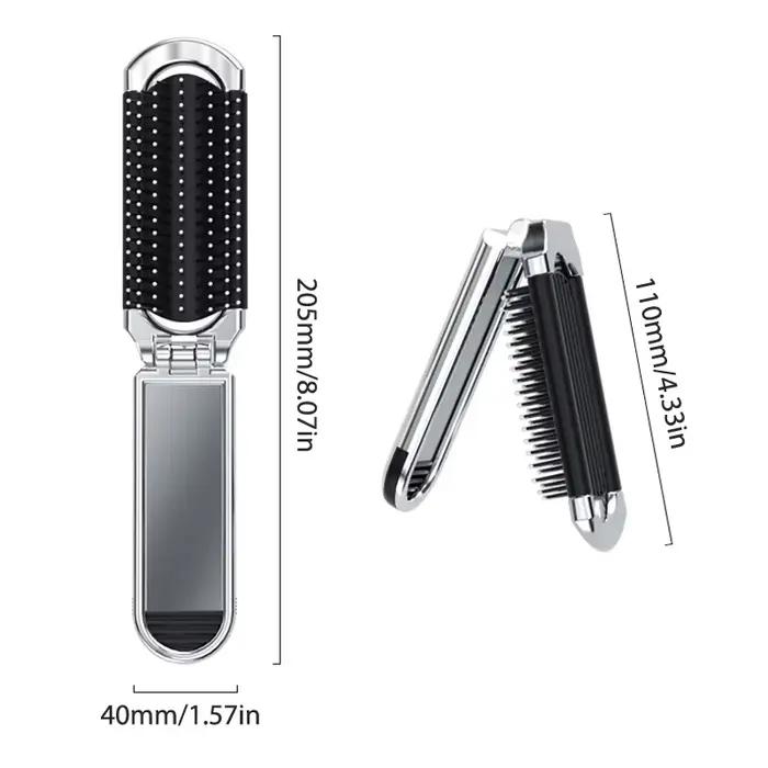 Peigne à cheveux pliable avec miroir