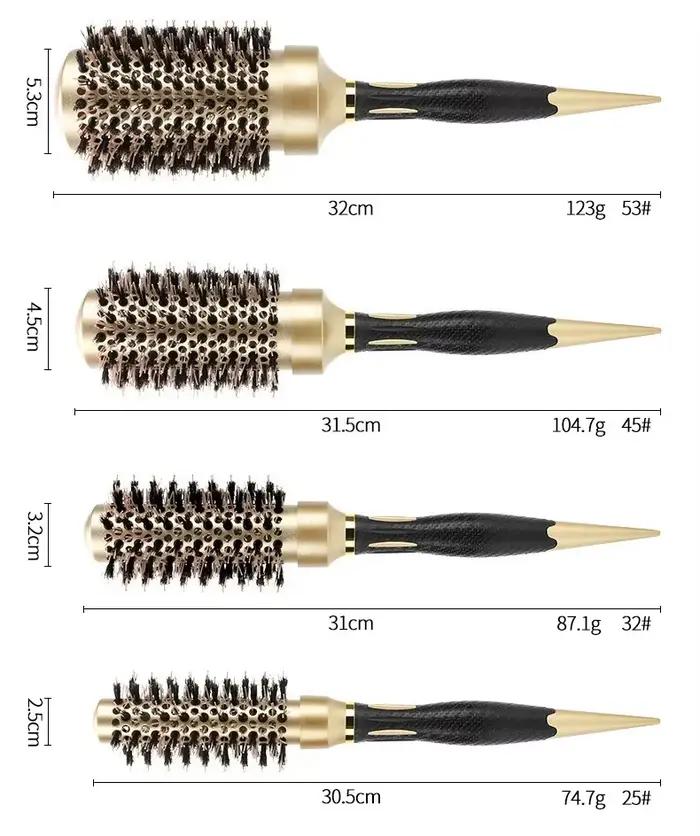 Brosse à cheveux ronde en poils de sanglier