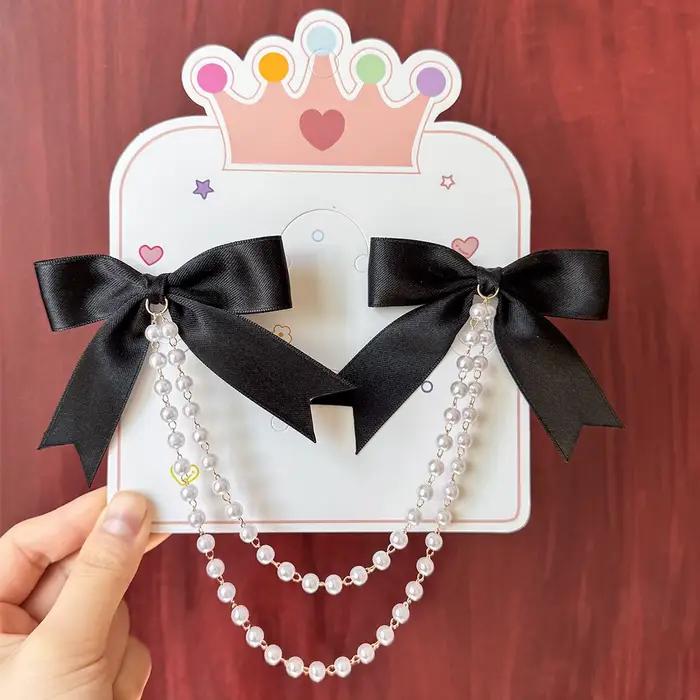 1 accessoire pour cheveux avec nœud en perles – pince à cheveux
