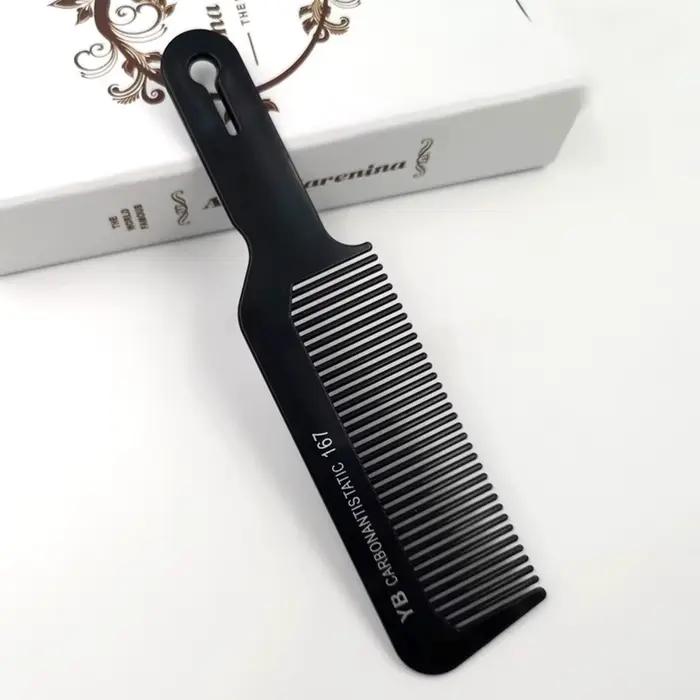 Peigne de coupe de cheveux plat noir à dents larges pour hommes