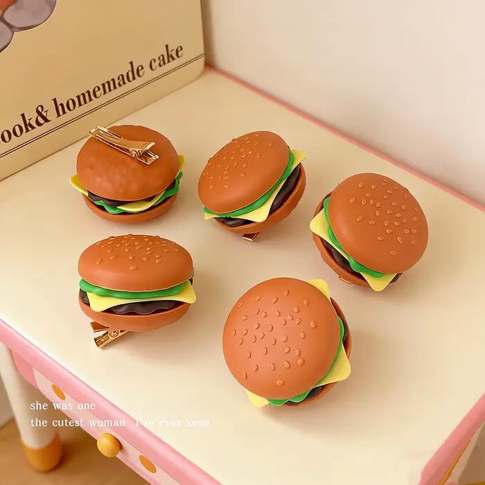 Barrettes à cheveux mignonnes en forme de burger