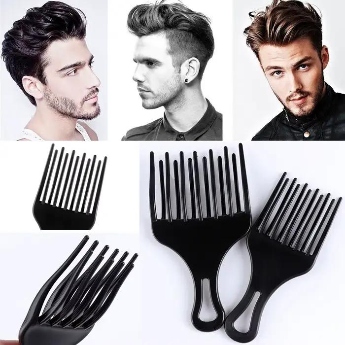 Peigne à dents larges antistatique en plastique pour cheveux bouclés