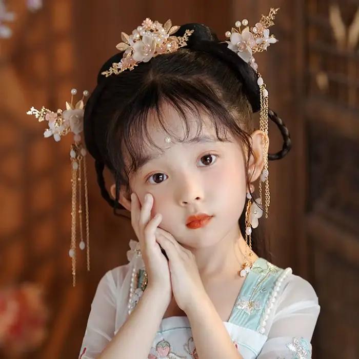 Antique Hanfu coiffure fée irrégulière gland étape secouant épingle à cheveux Style