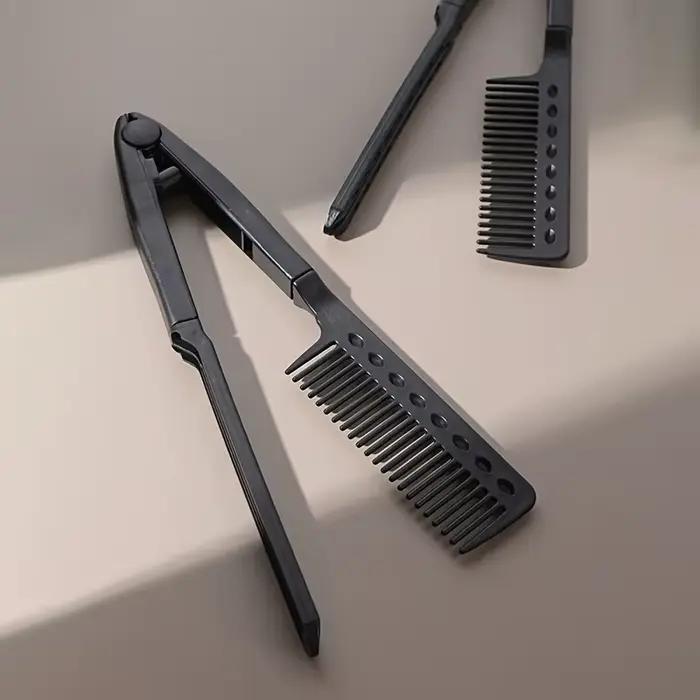 Peigne à cheveux lisses en forme de V