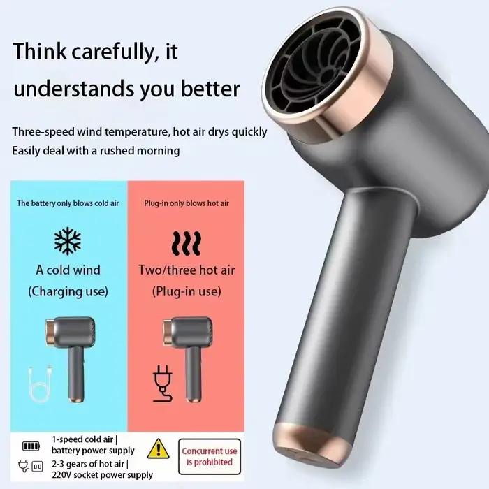 Sèche-cheveux portable rechargeable par USB
