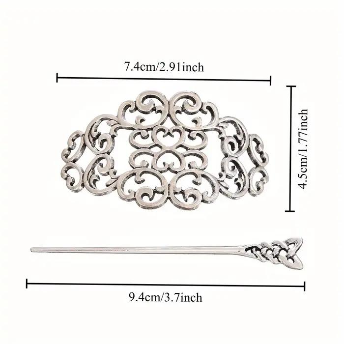 1pc mode Vintage argent filigrane cheveux toboggan complexe défilement conception gothique Style médiéval accessoire