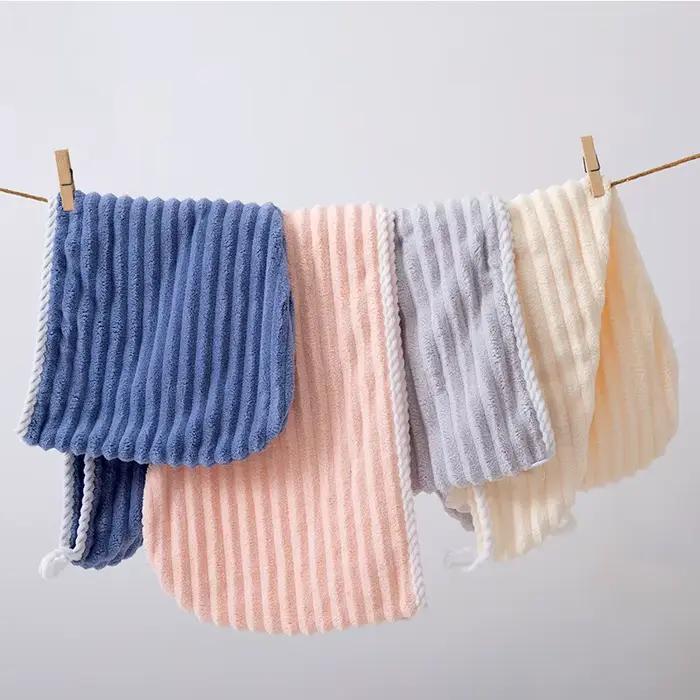 Bonnet de cheveux secs en velours bonbon, serviette absorbante épaisse à séchage rapide en velours corail pour femmes, serviette bandeau, serviette pour cheveux secs