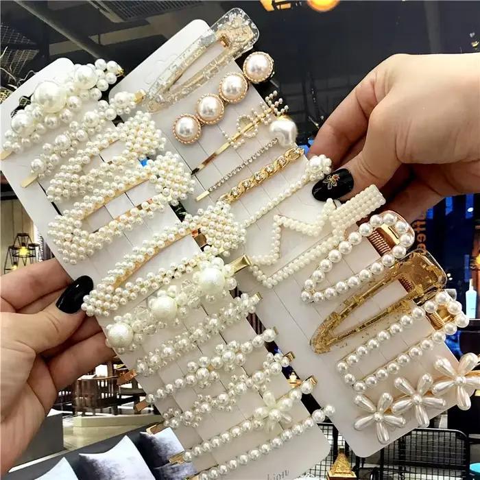 1 ensemble de pinces à cheveux en perles faites à la main pour femmes