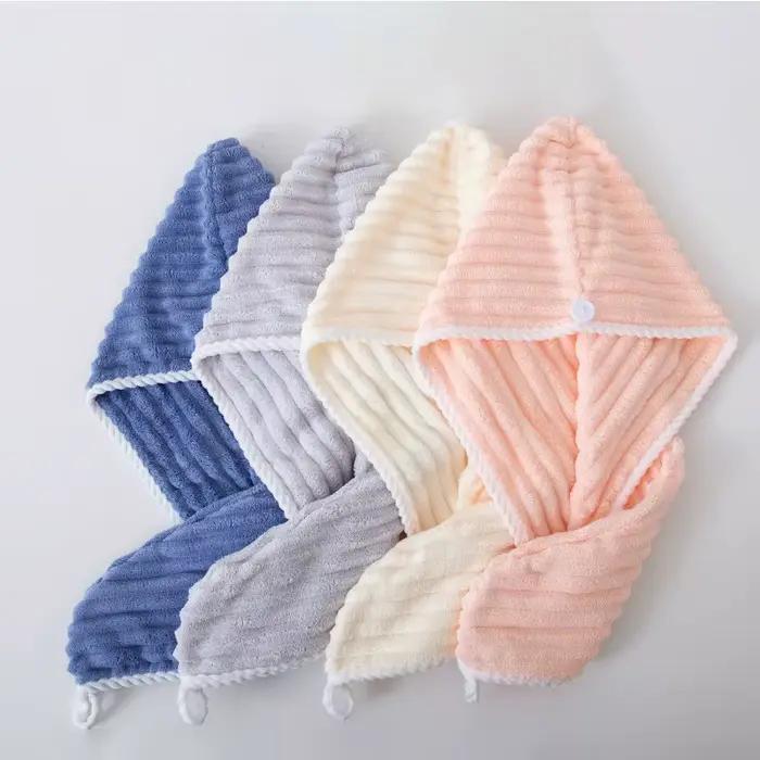 Bonnet de cheveux secs en velours bonbon, serviette absorbante épaisse à séchage rapide en velours corail pour femmes, serviette bandeau, serviette pour cheveux secs