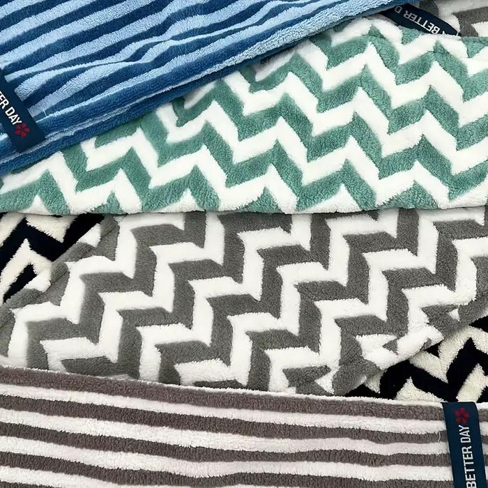 Serviette sèche pour cheveux en microfibre rayée