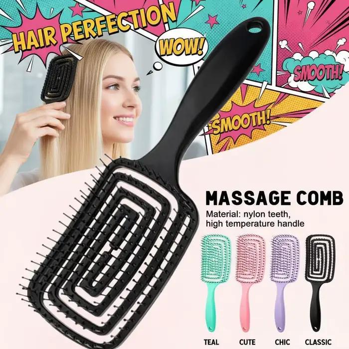 Brosse Sèche-Cheveux Multifonctionnelle avec Peigne de Massage