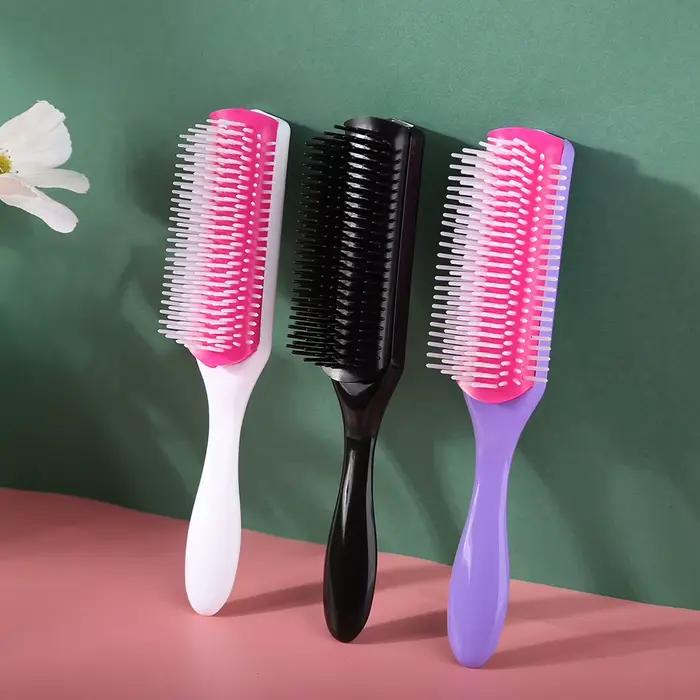 Brosse à cheveux lisse et bouclée à 9 rangées