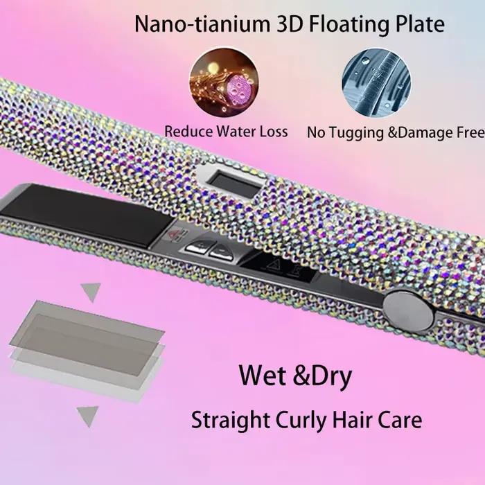 Fer à lisser strass fer plat LCD affichage plaque de titane chapinha extreme 480F professionnel planchas para el cabello