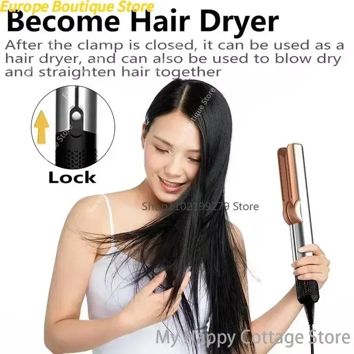 Lisseur et sèche-cheveux professionnel 2 en 1