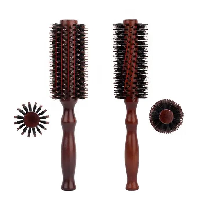 Brosse Ronde à Rouler avec Manche en Bois