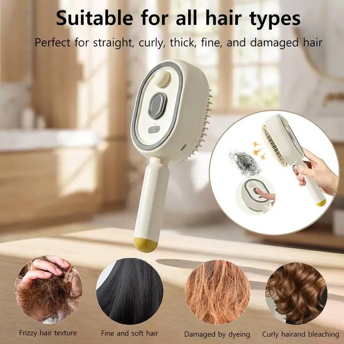 Brosse à cheveux électrique pulvérisatrice avec jet d'eau