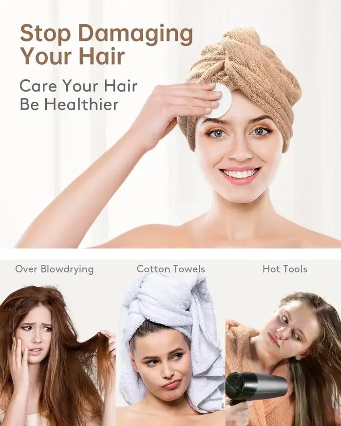 Serviette à cheveux boutonnée