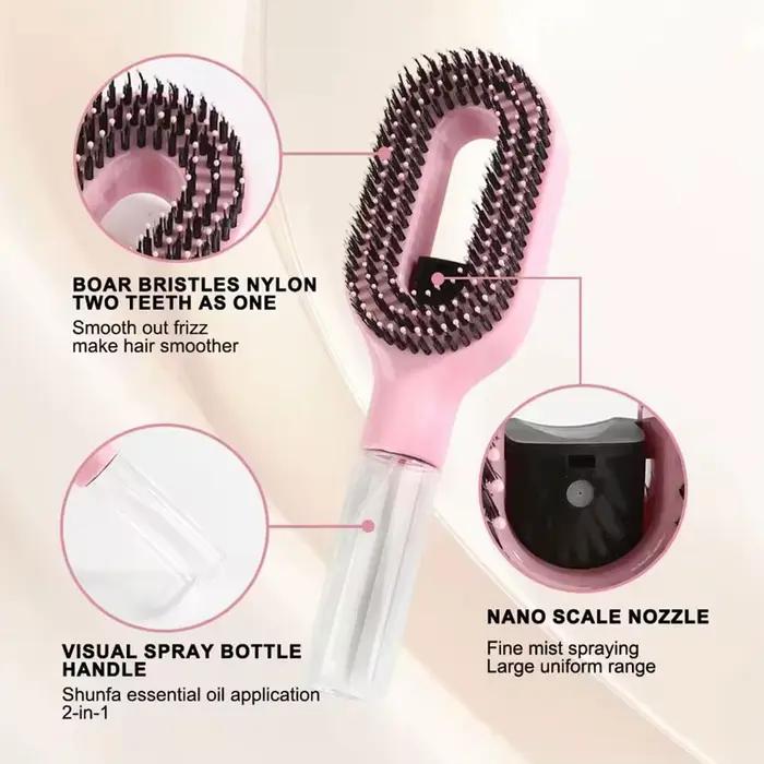 Peigne pulvérisateur rechargeable anti-statique démêlant