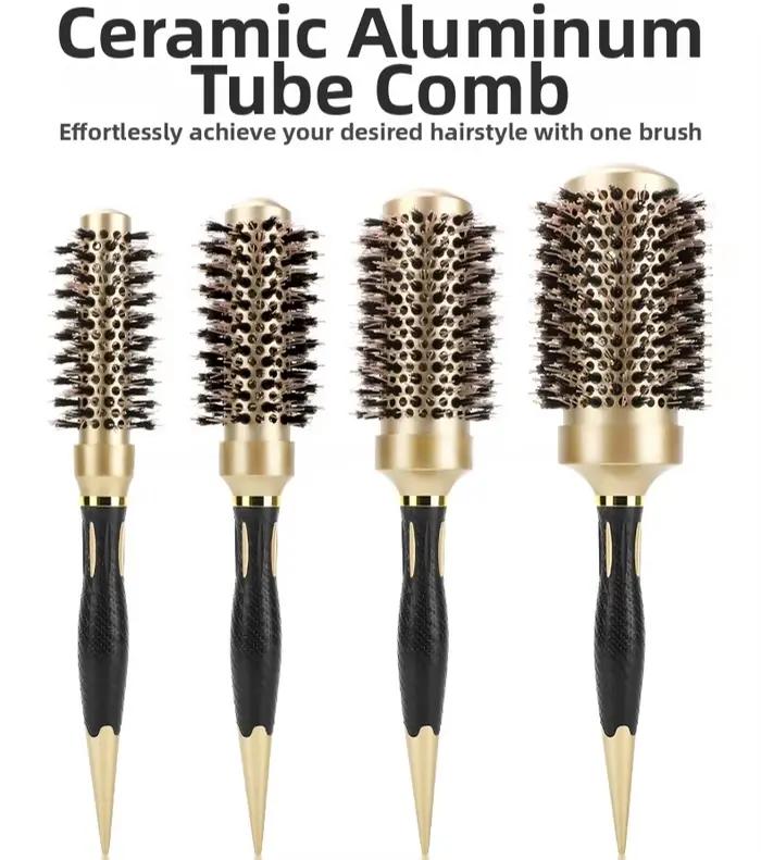 Brosse à cheveux ronde en poils de sanglier