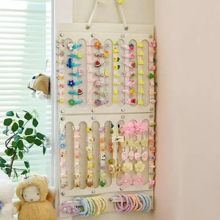Organisateur mural suspendu pour accessoires capillaires : rangement pour nœuds