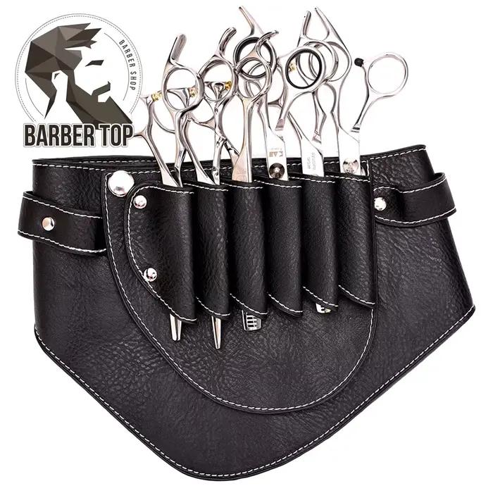 Sac de coiffure en cuir PU, pochette à ciseaux, porte-étui avec ceinture à bandoulière, sac à outils de barbier, fournitures de coupe de cheveux