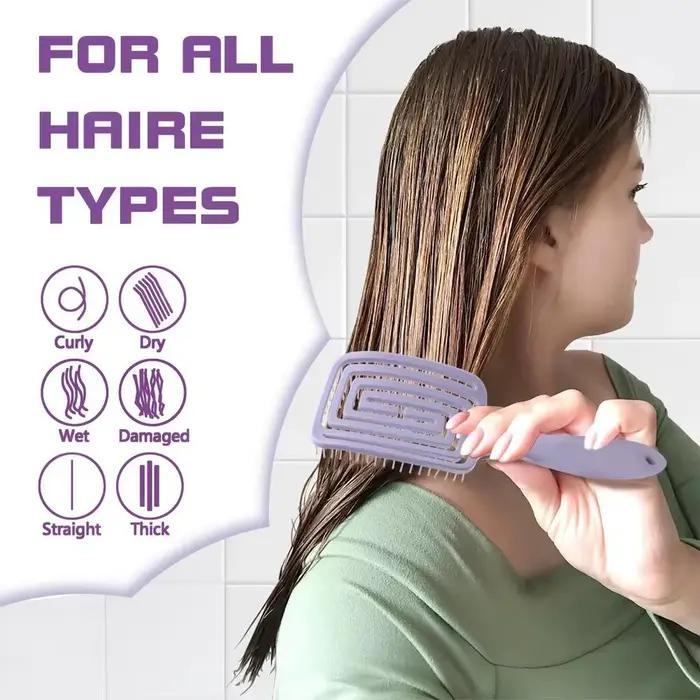 Brosse démêlante incurvée ajourée
