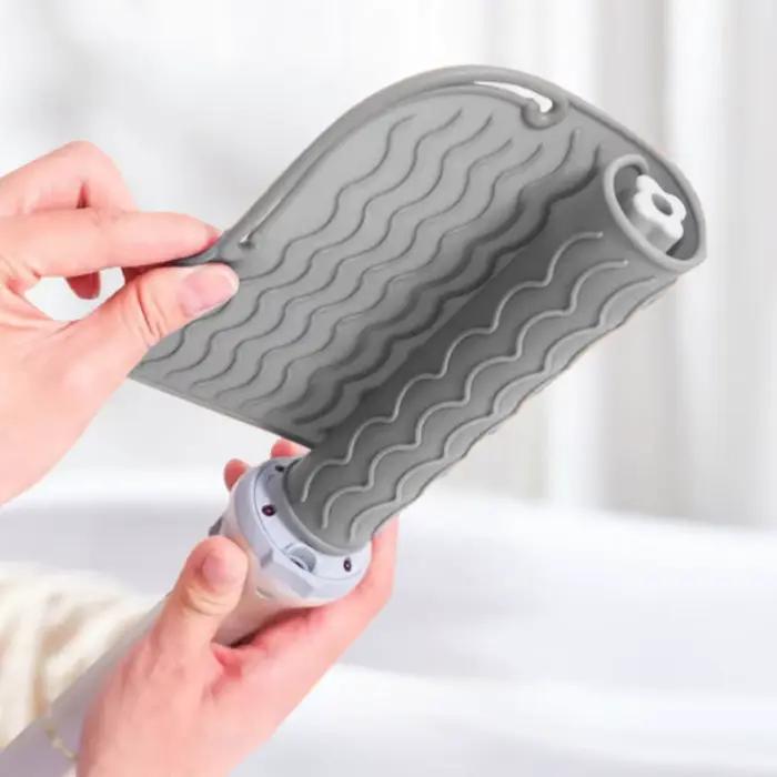 Tapis en silicone pour fer plat et étui de voyage pour outils de cheveux