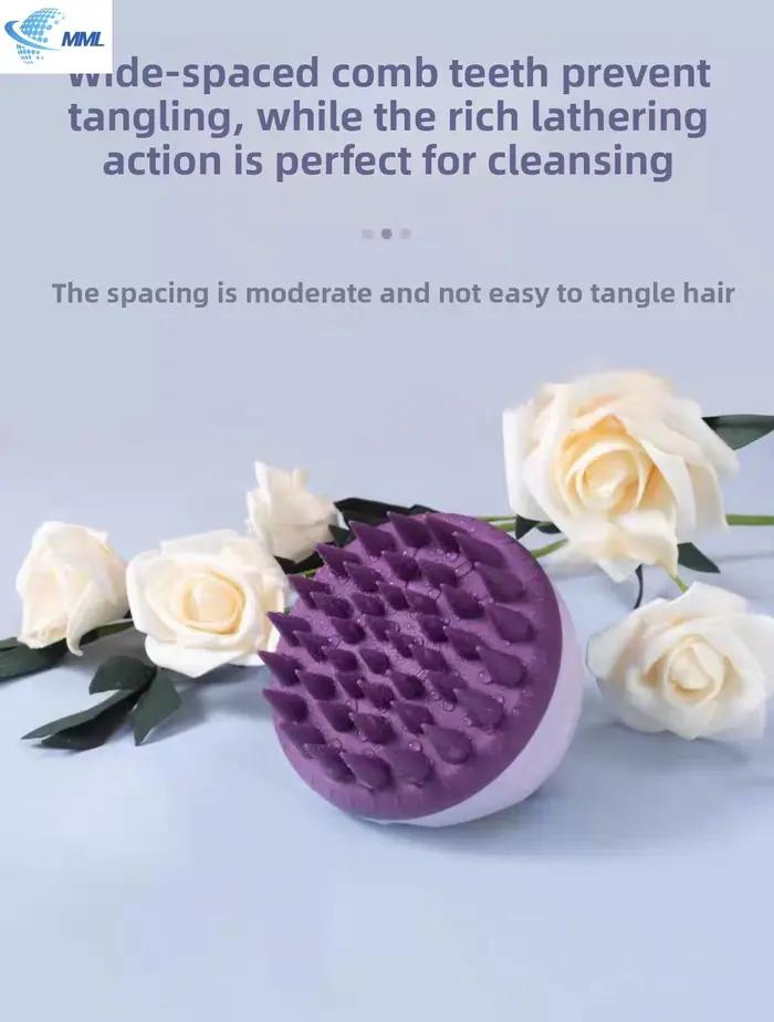 Brosse de massage pour le cuir chevelier en silicone doux pour la peau
