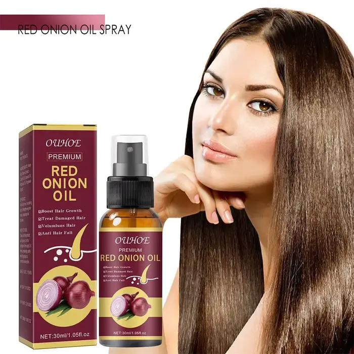 Huile essentielle d'oignon rouge pour les cheveux abîmés