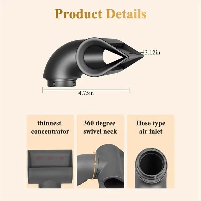 B01C-Accessoire concentrateur de lame pour Dyson Airwrap - Pour un coiffage des cheveux lisse et plus aligné