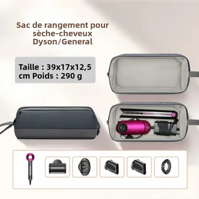 Sac de rangement pour sèche-cheveux, sac de rangement portable anti-poussière pour Dyson, sac de voyage pour la protection du sèche-cheveux