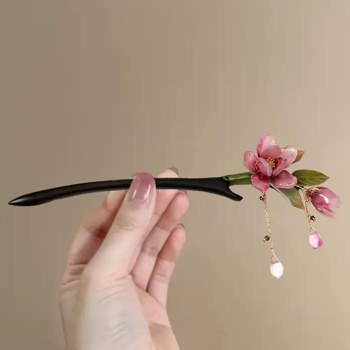 Épingle à cheveux florale de Style chinois