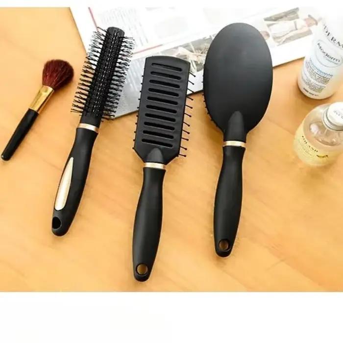 Brosse à cheveux ronde noire professionnelle pour coiffer et boucler – Portable et facile à utiliser