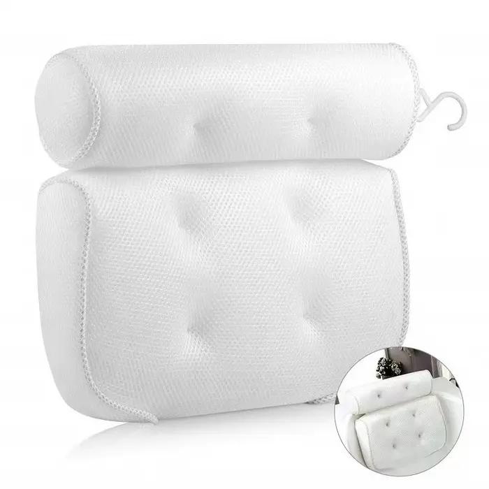 Oreiller de bain avec ventouse antidérapante pour le soutien du cou et du dos
