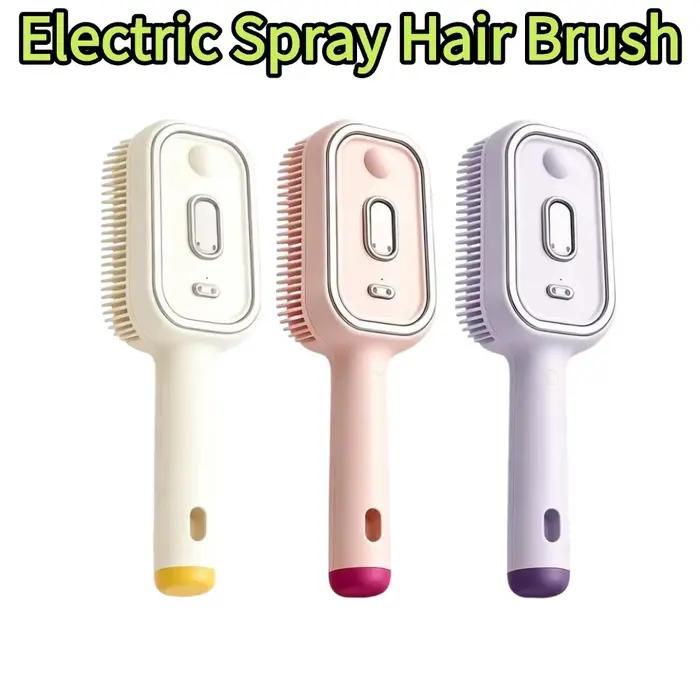 Brosse démêlante électrique 2-en-1 avec pulvérisation d'eau