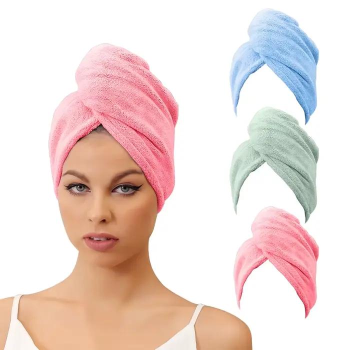 Bonnet de bain en microcarence pour séchage des cheveux pour femme