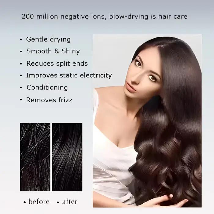 Sèche-cheveux professionnel sans pales à ions négatifs