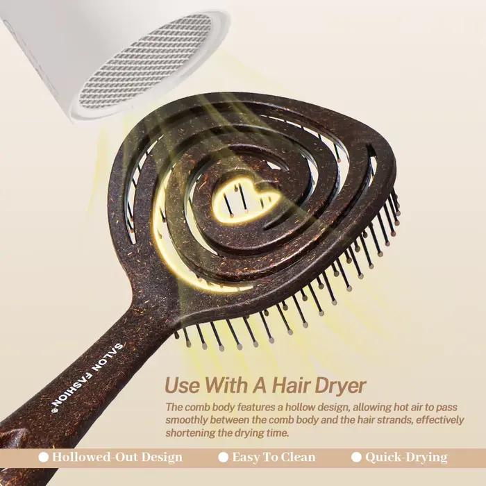 Brosse à cheveux en poils de sanglier