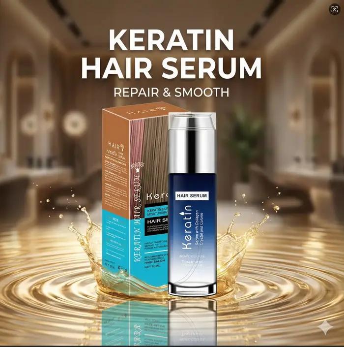 Sérum capillaire à la kératine pour la réparation des cheveux secs et endommagés