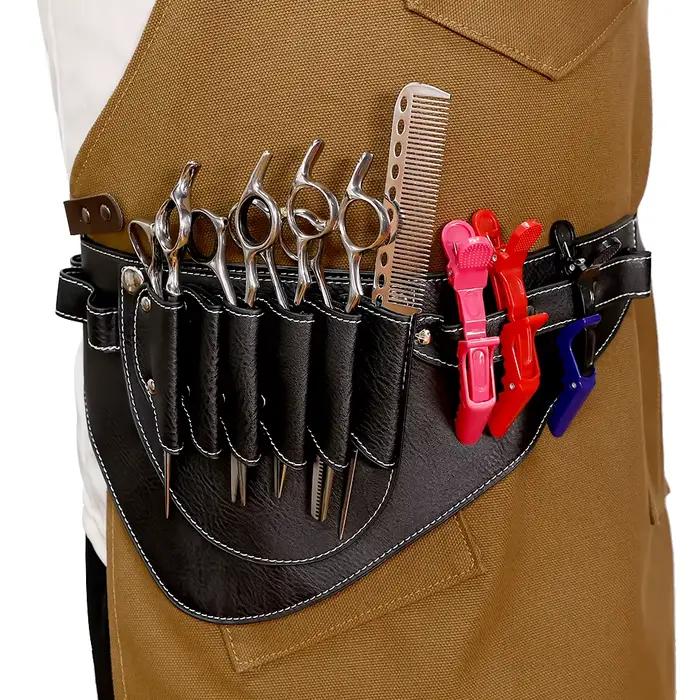 Sac de coiffure en cuir PU, pochette à ciseaux, porte-étui avec ceinture à bandoulière, sac à outils de barbier, fournitures de coupe de cheveux