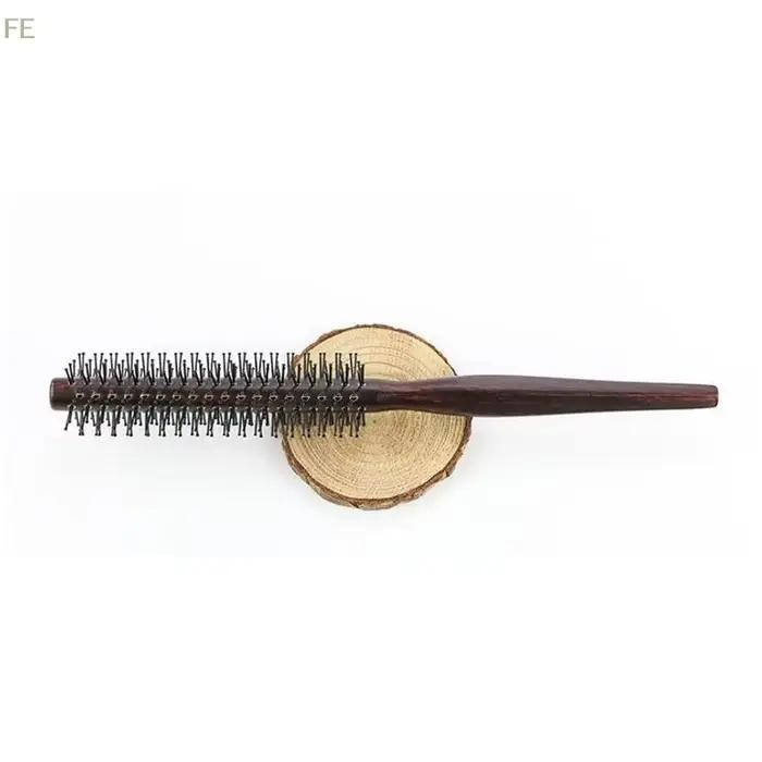 [FE] Brosse à cheveux ronde en nylon avec manche en bois