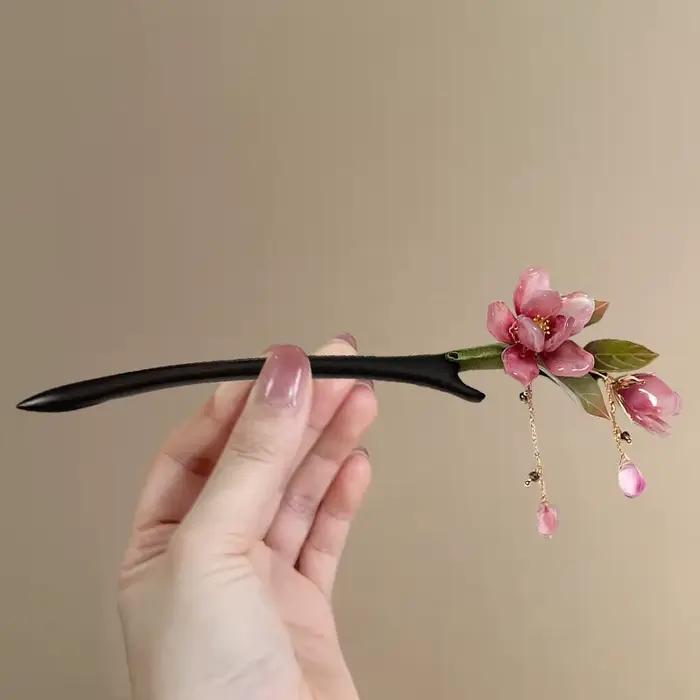 Épingle à cheveux florale de Style chinois